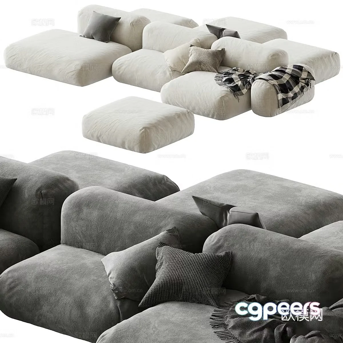 Modern Italian Dyvan Combination Sofa 3D Model