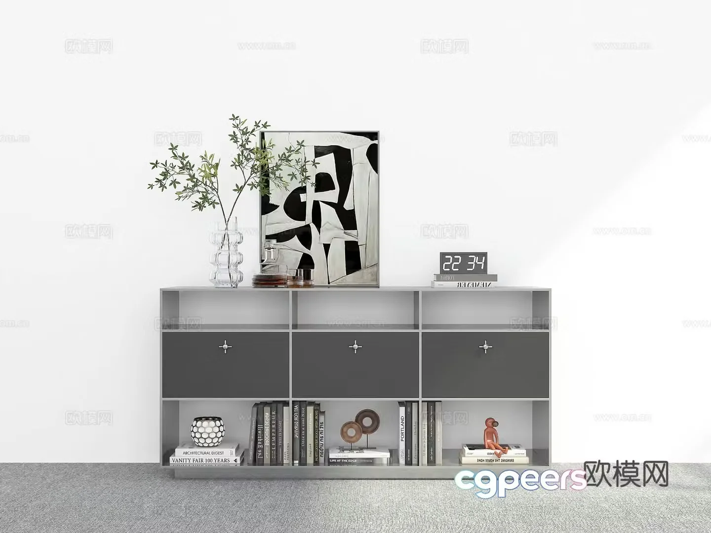 Modern entryway cabinet 3d model