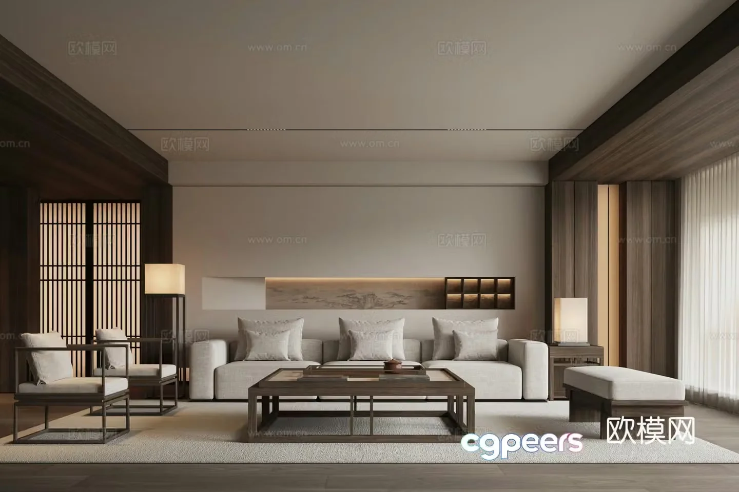 New Chinese style living room 3d model