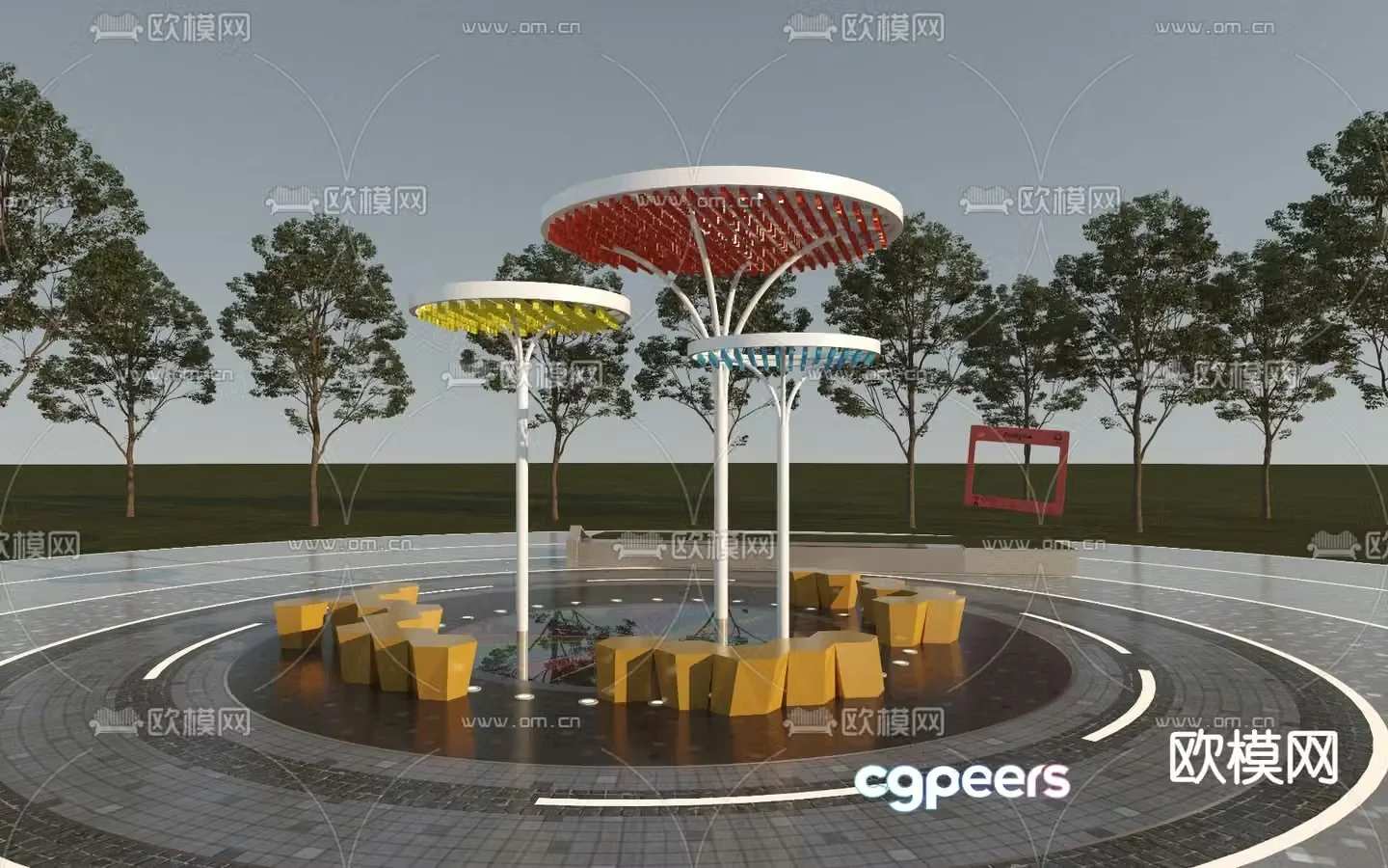 Modern park sculpture landscape sculpture 3d model