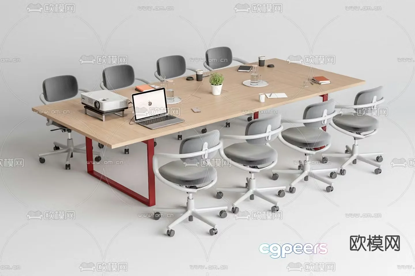 Conference tables and chairs conference table 3d model