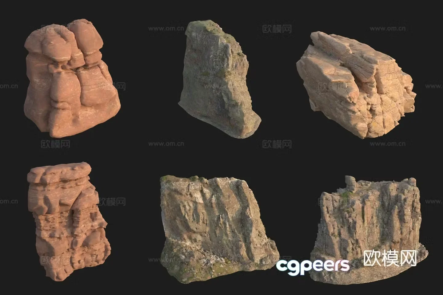 Cliff Big Stone Rock Boulder 3D Model
