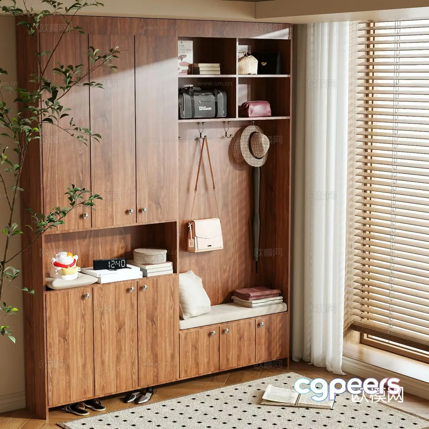 Medieval style shoe cabinet 3D model