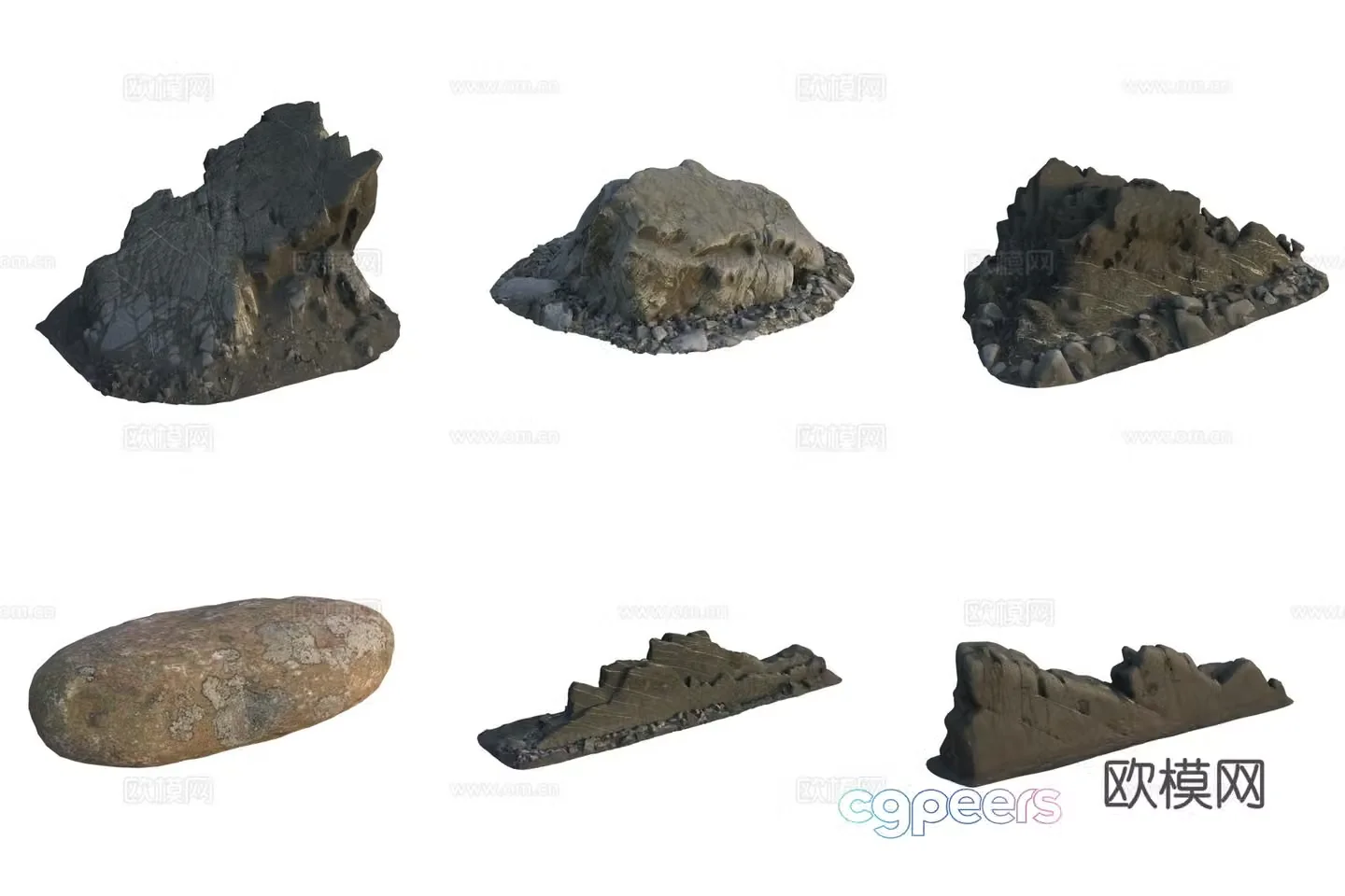 Stone Rock Beach Pebbles 3d Model