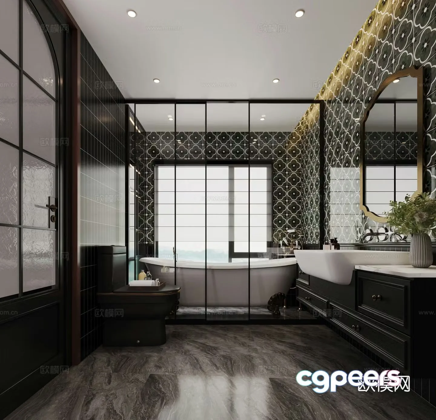 American medieval bathroom 3D model