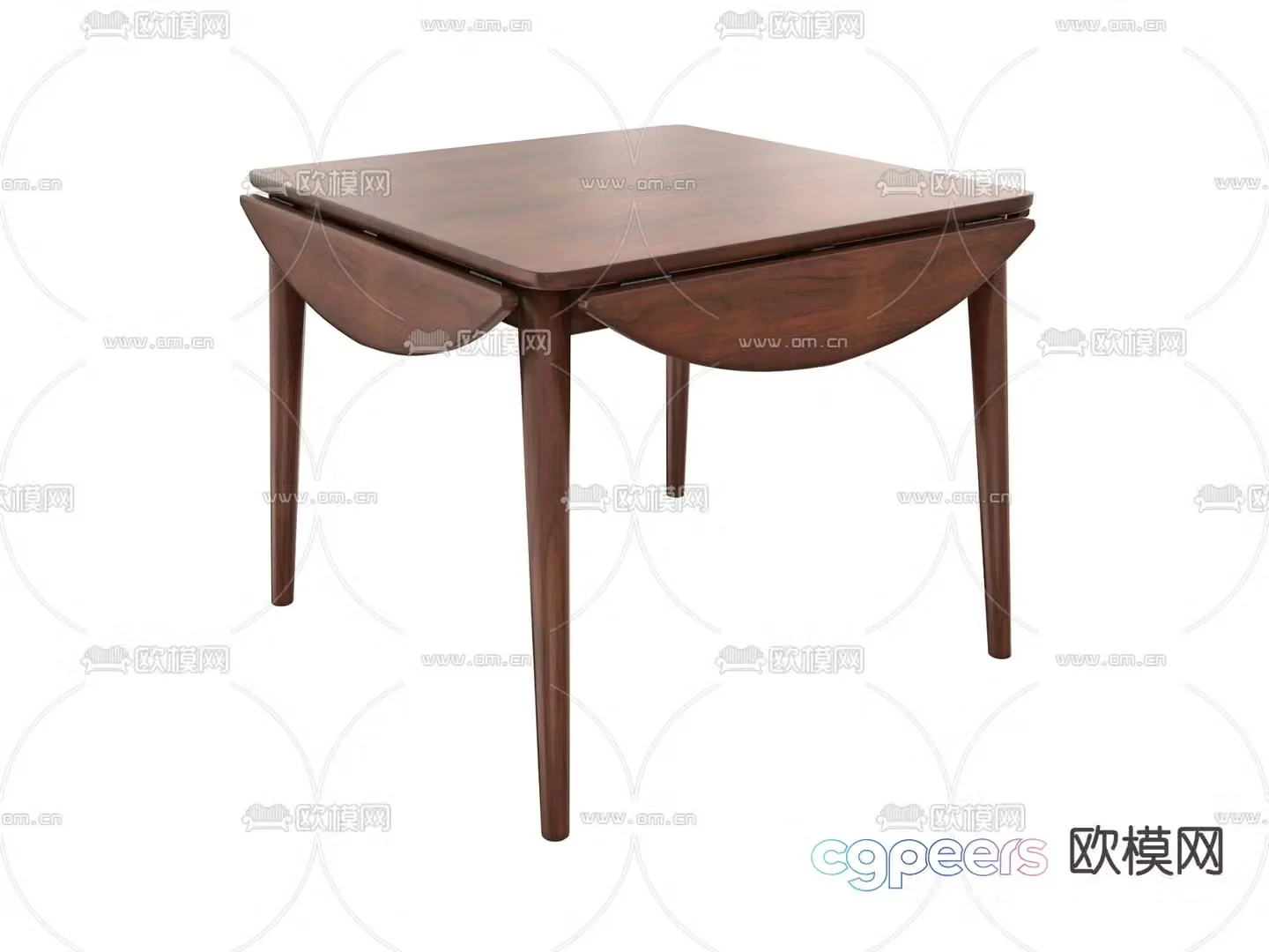 Square table wooden table 3d model