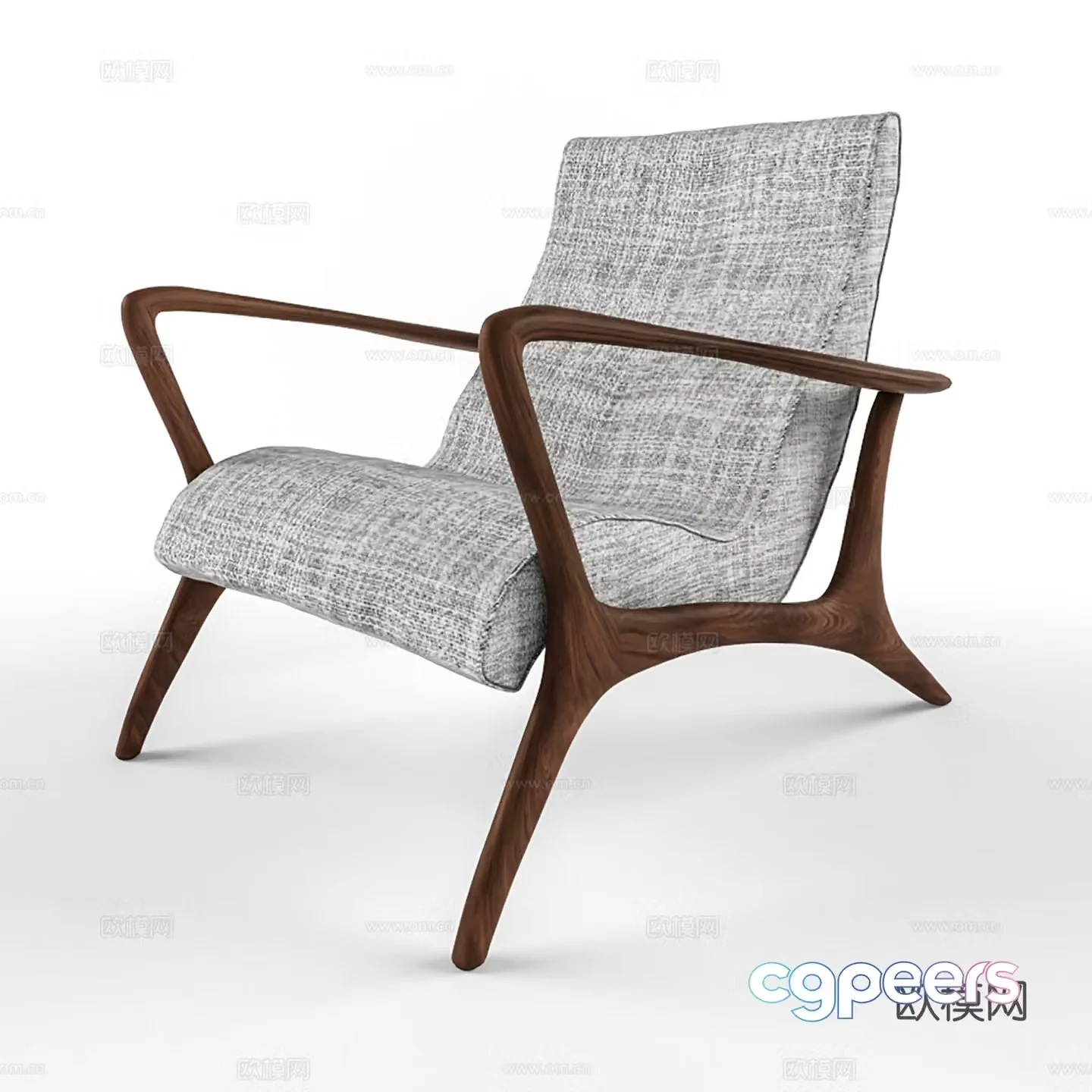 Modern leisure chair cloth chair book chair single chair 3d model