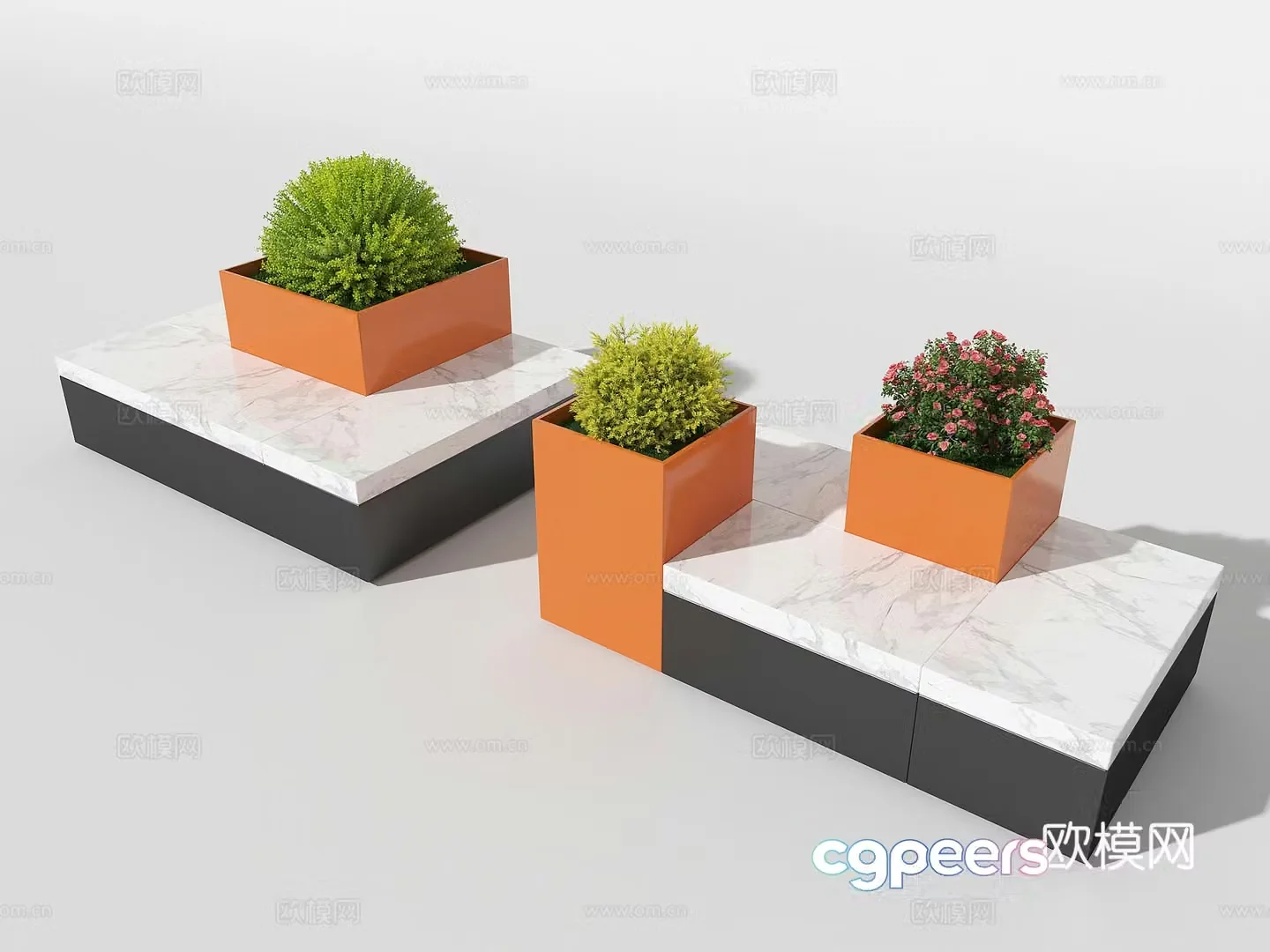 Outdoor public chair flower pond chair creative chair stool 3D model