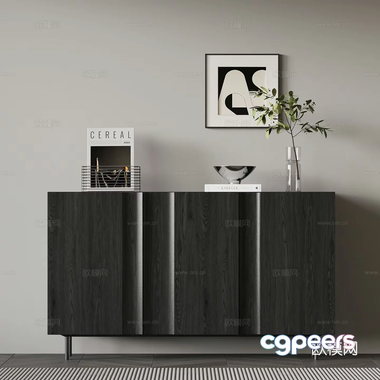 Modern Wooden Cabinet 3D Model – 1011 – VRAY Render