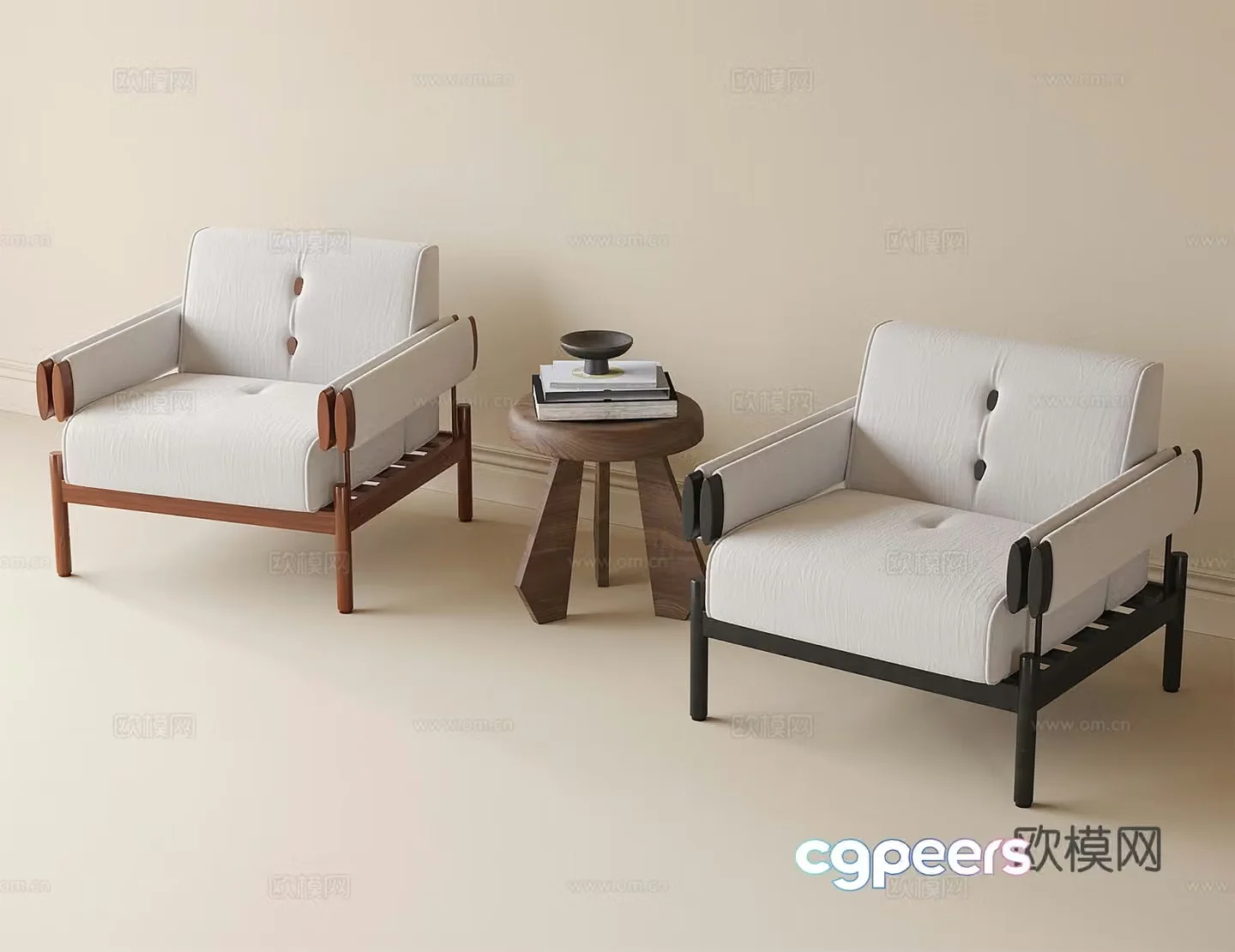 Modern casual chair single chair single sofa side corner 3D model