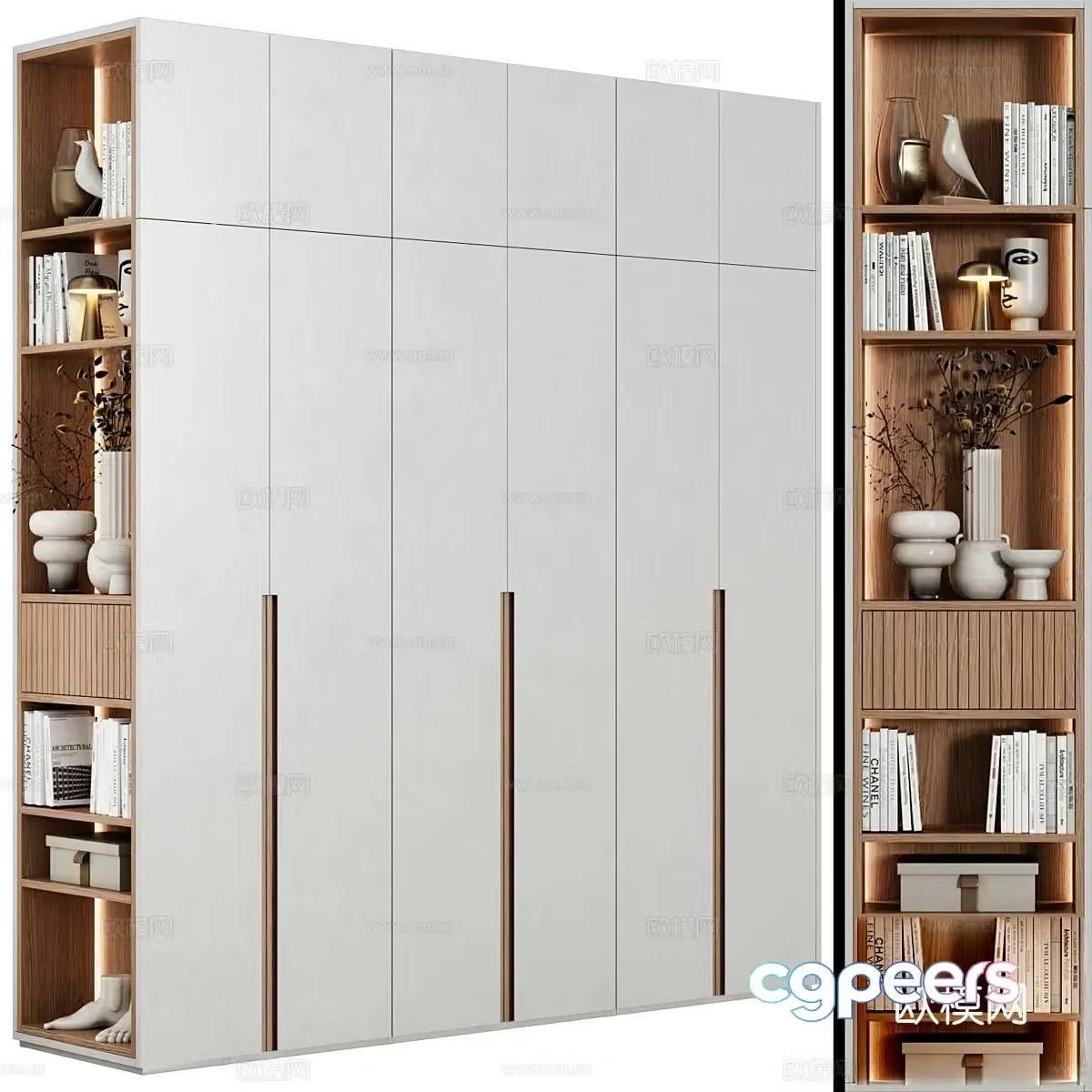 Modern bookcase 3d model