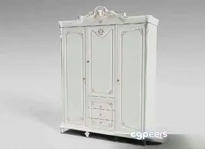 White Wardrobe 3D Model – 21026 – VRAY Render