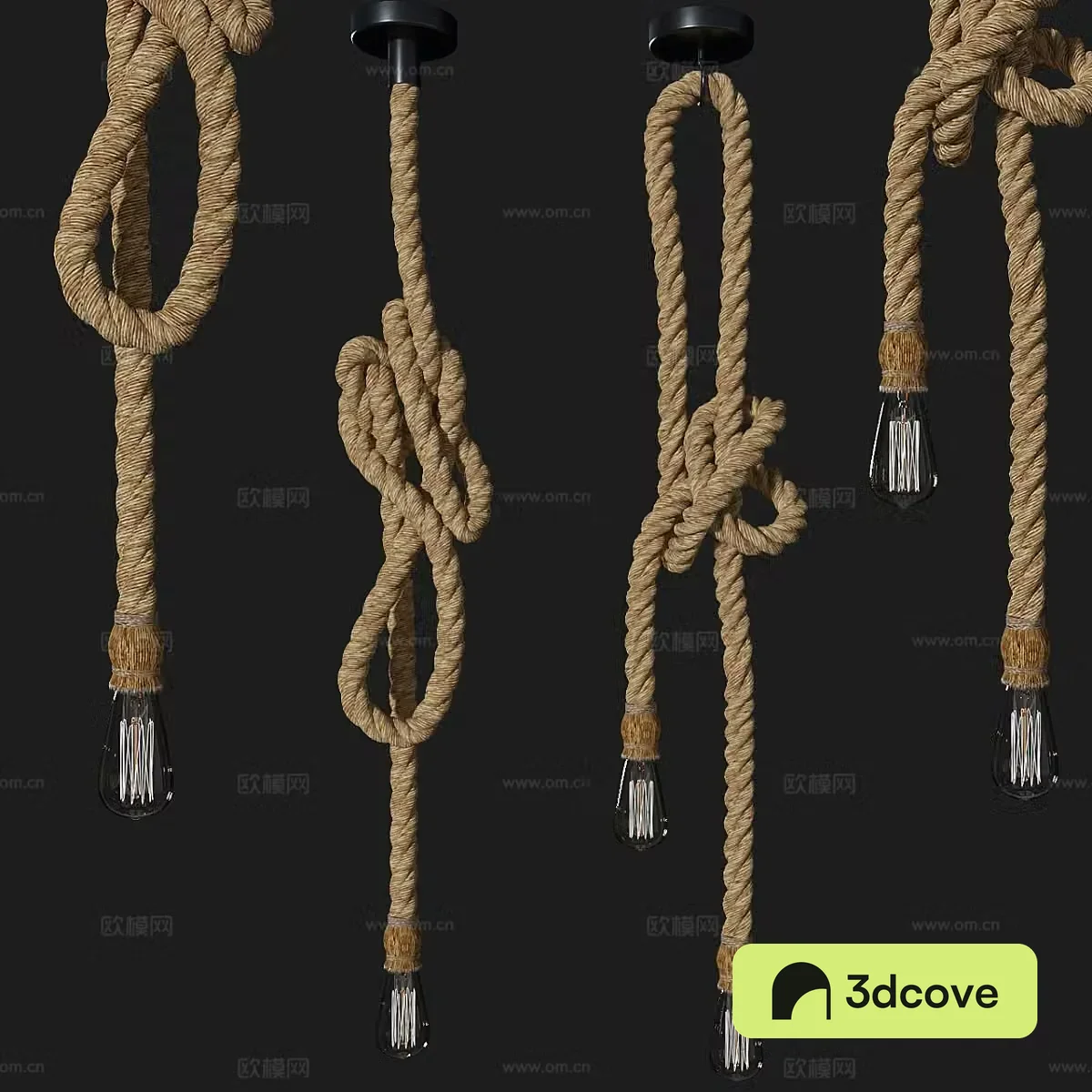 hemp rope chandelier
