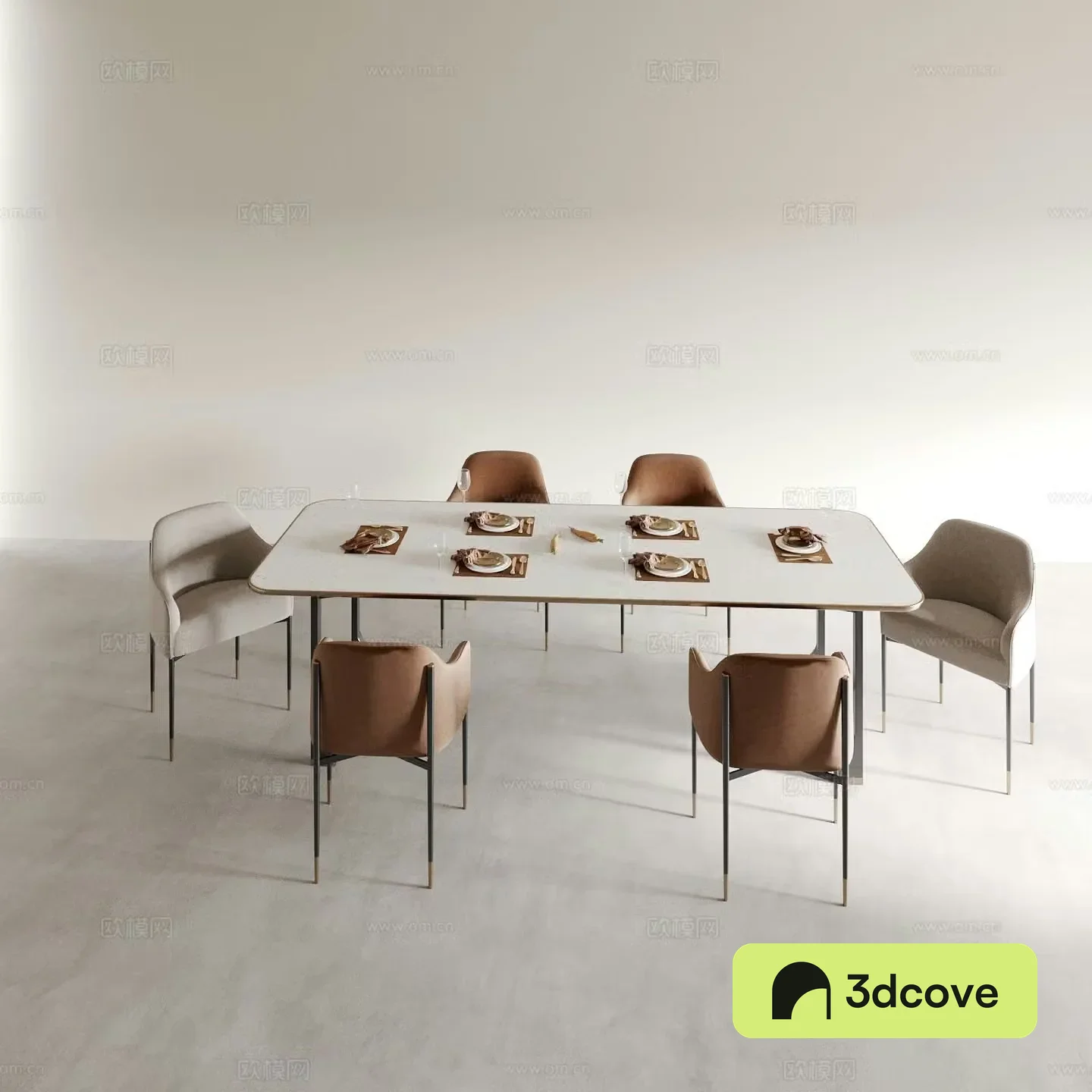 Modern dining table and chairs