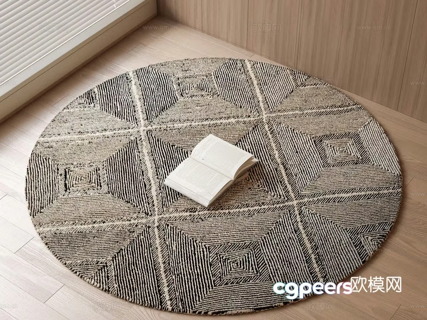 Modern carpet Round Fabric Carpet Italian carpet Wool carpet Book 3d model