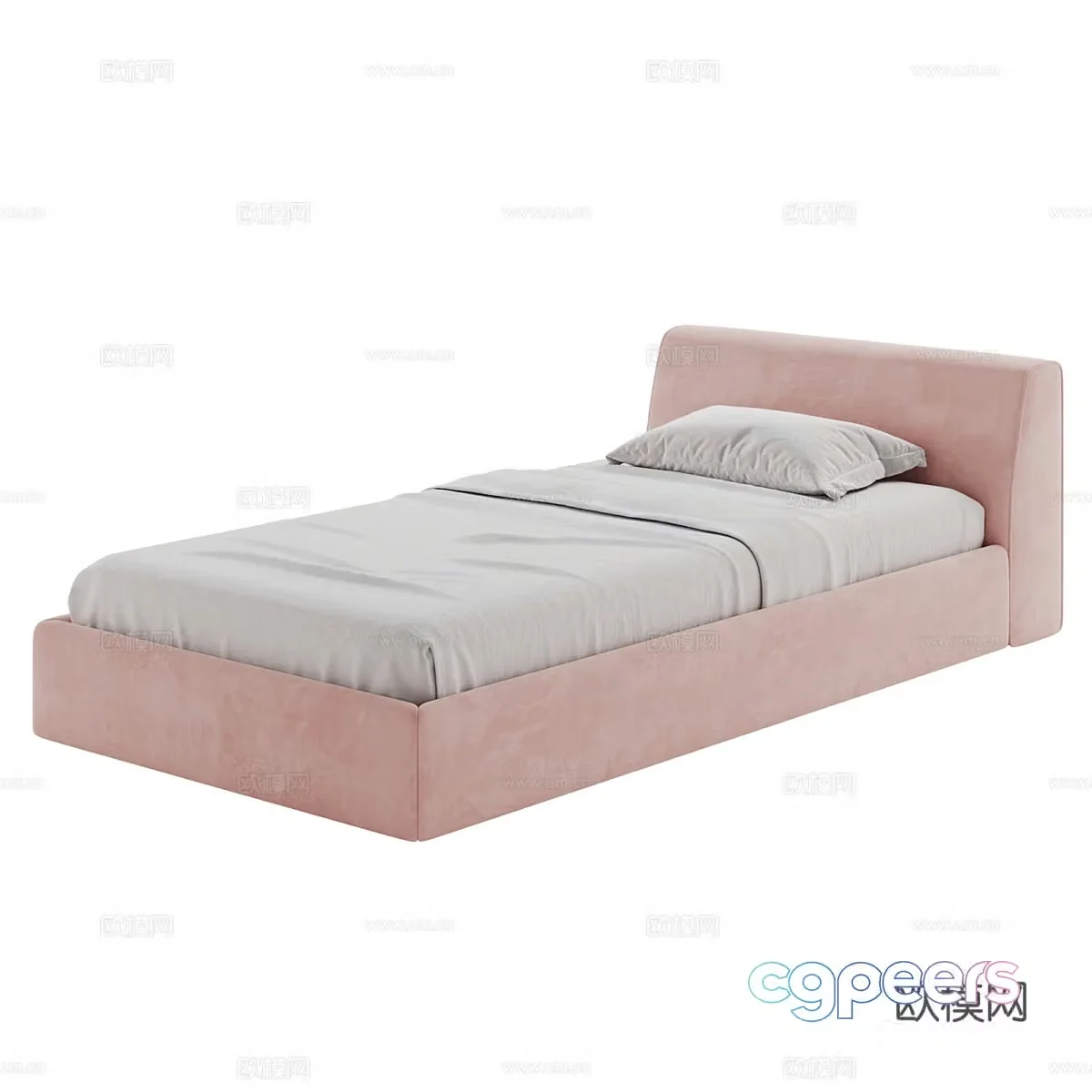 Modern simple single bed Single bed Simple bed Bedroom bed 3D model