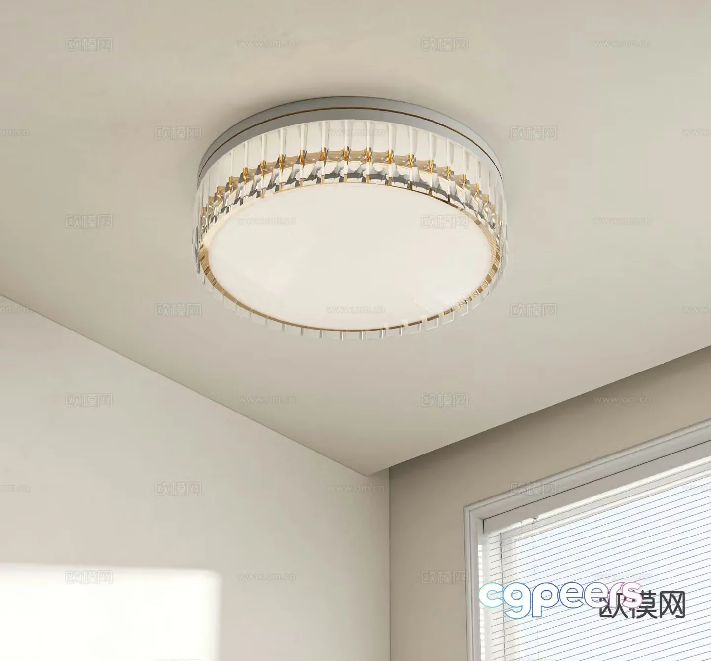 French crystal ceiling lamp 3d model
