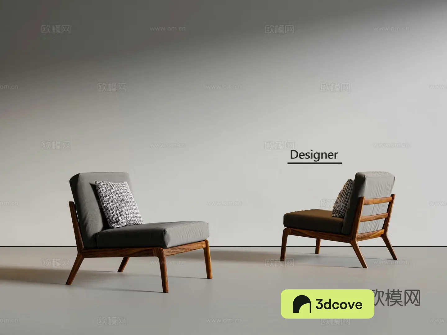 Medium style leisure chair 3d model