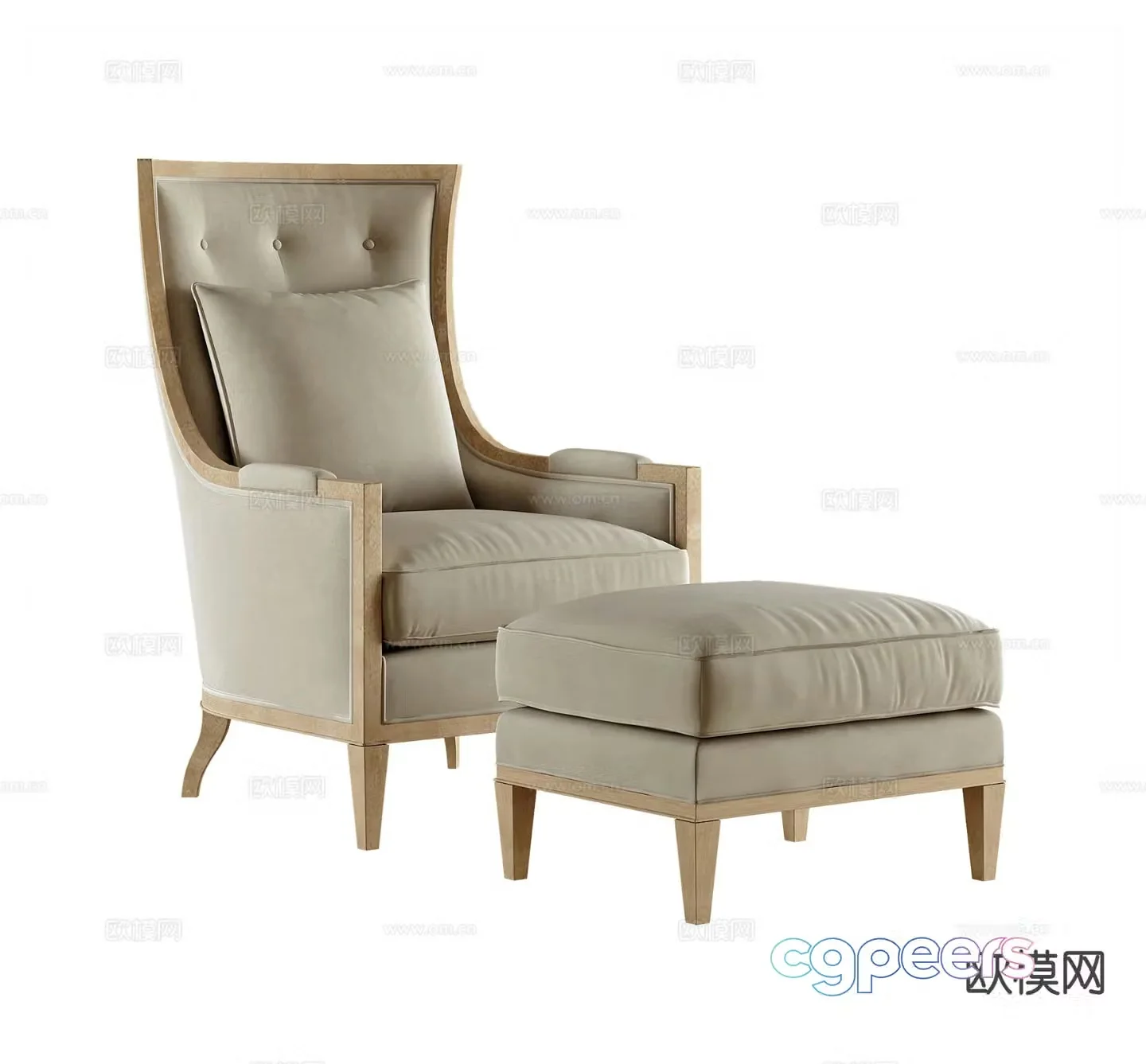 American chair leisure chair 3d model