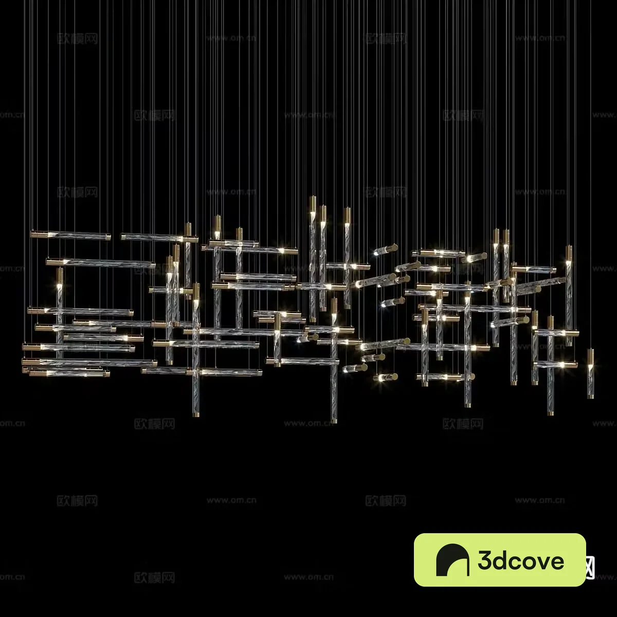 Modern long chandelier Matrix chandelier