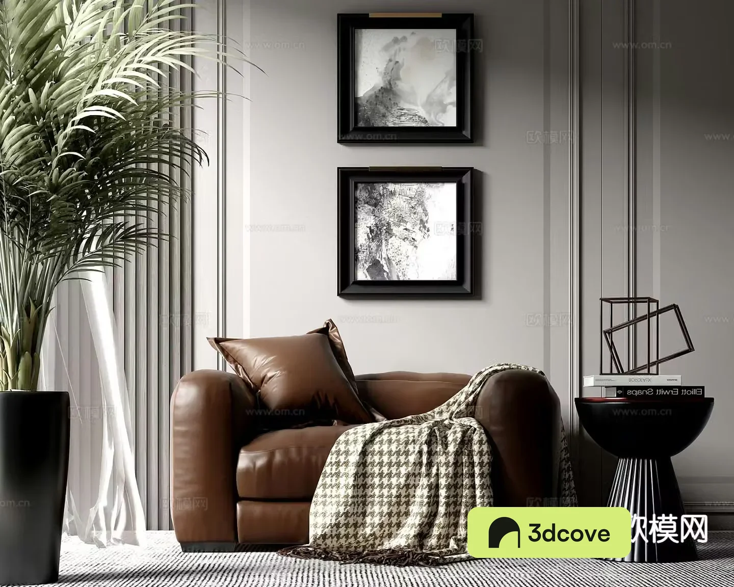 Modern single sofa leather sofa