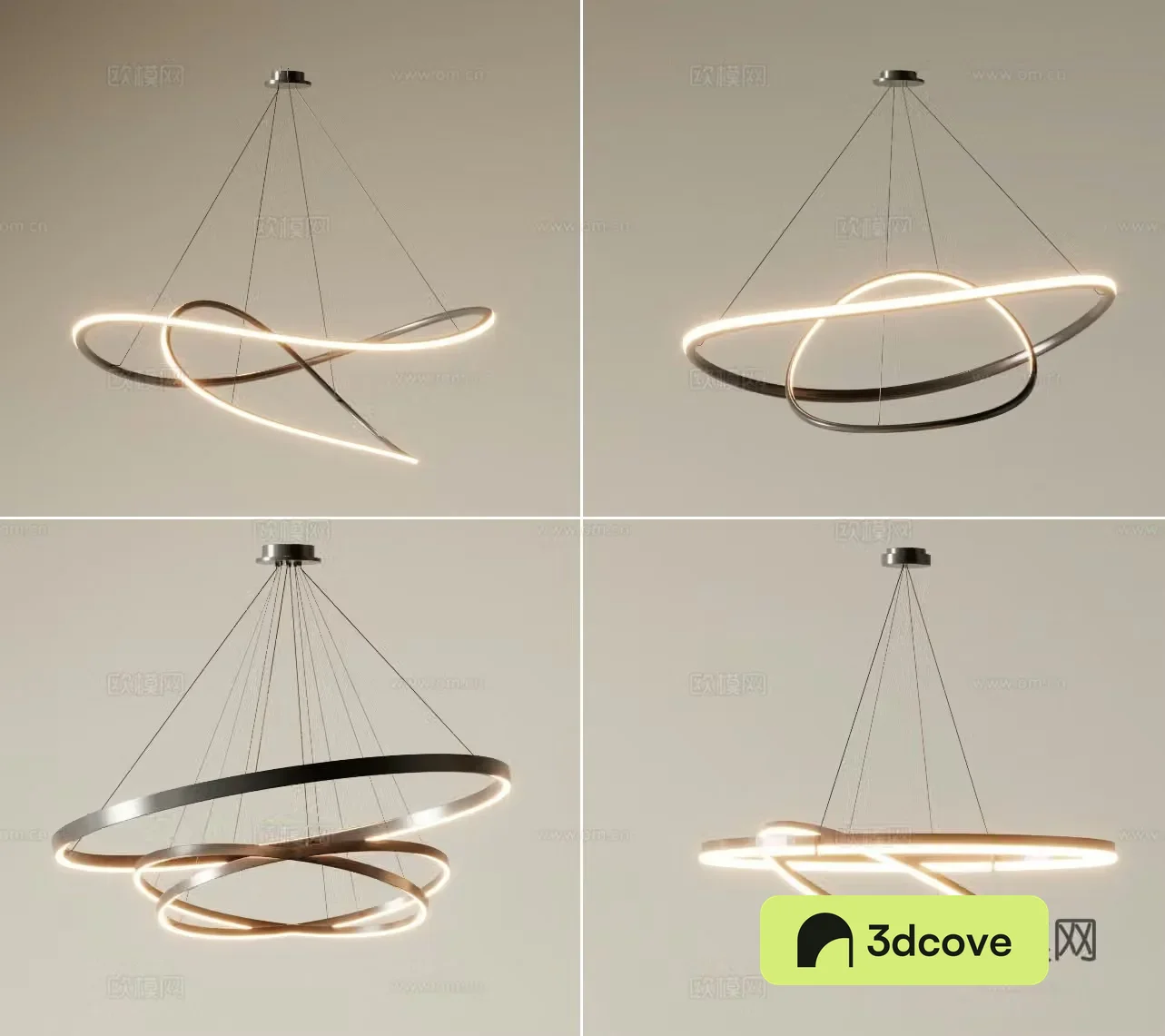 Light luxury chandelier hall chandelier ring chandelier