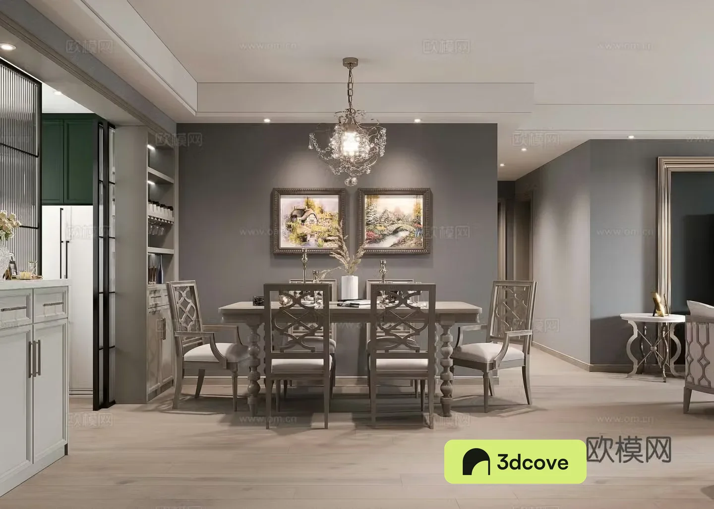 American restaurant Meike Meijia dining table and chair French restaurant American chandeliers