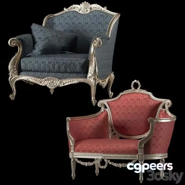 3ds Max Free – kosovart rococo armchair