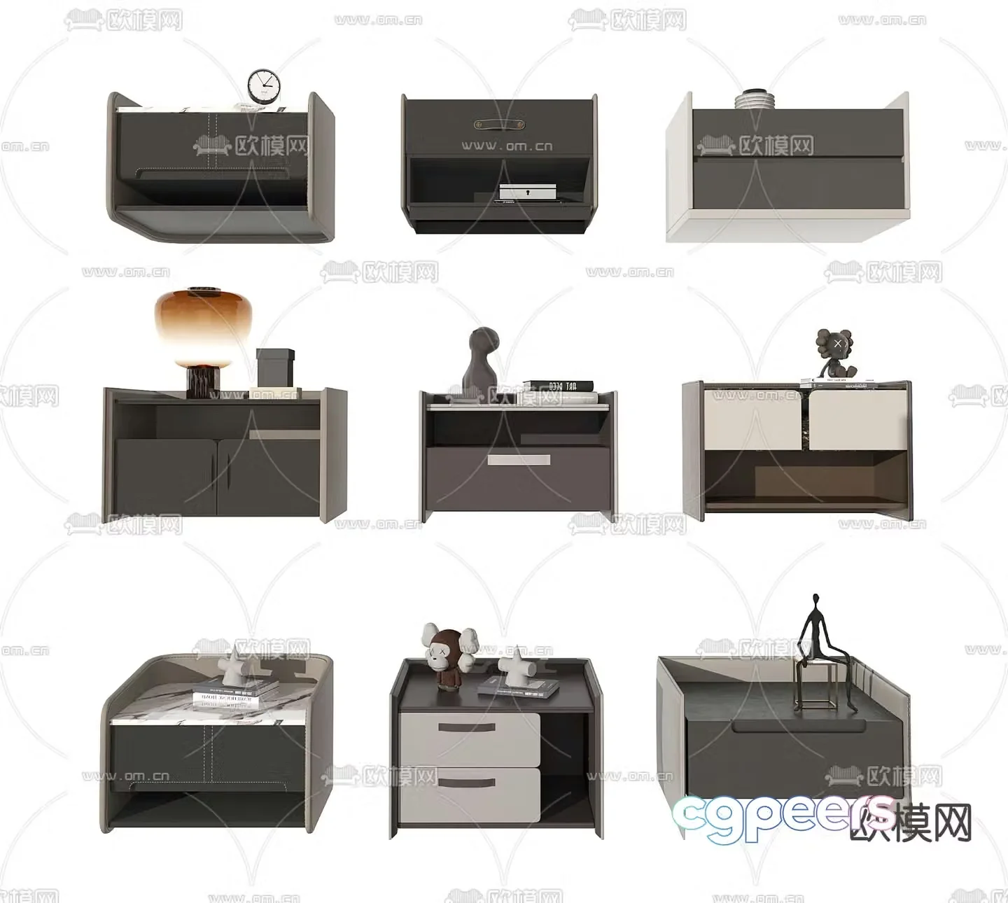 Modern bedside table 3d model