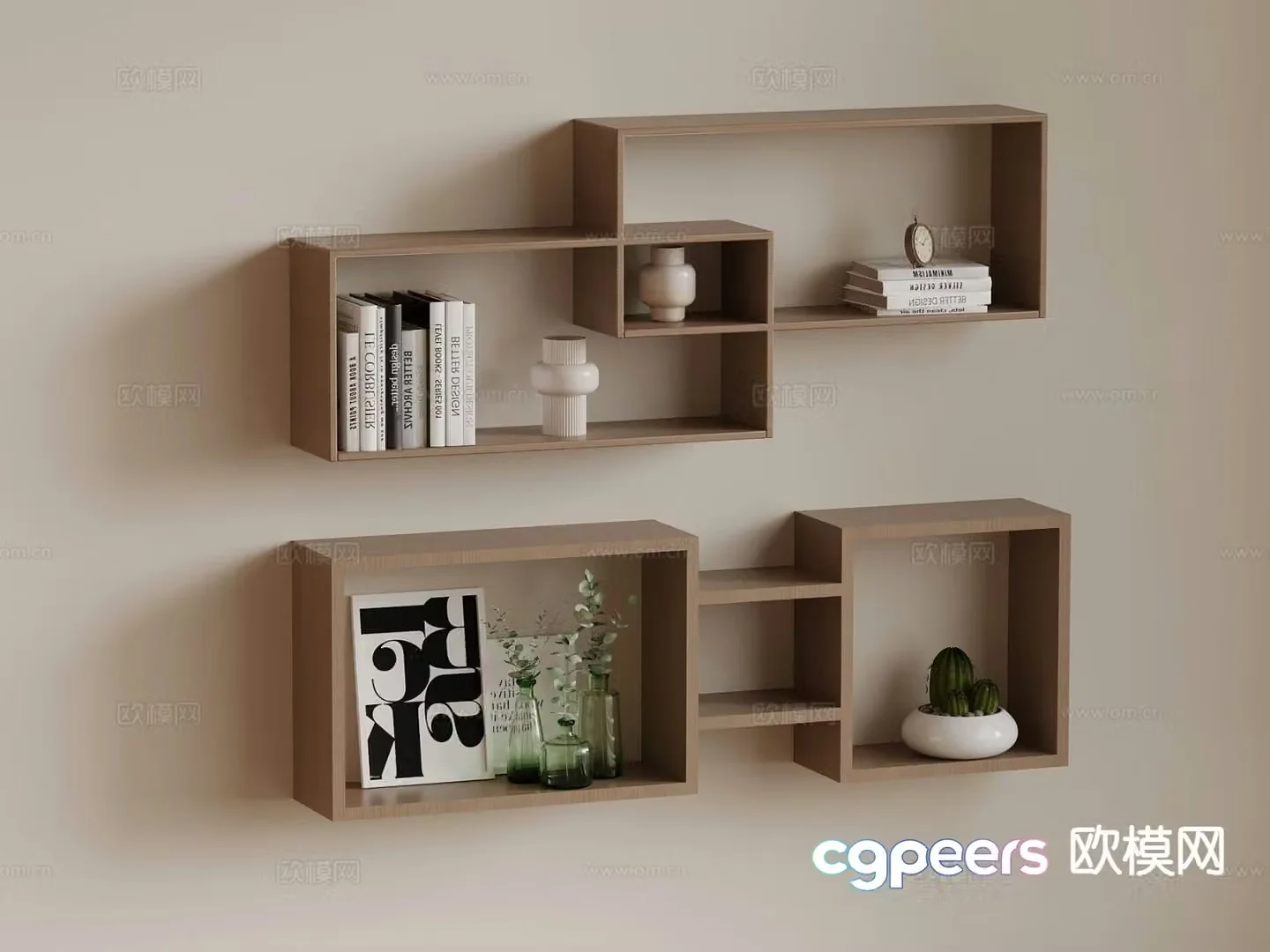 Modern wall cabinet wall cabinet bookshelf 3d model