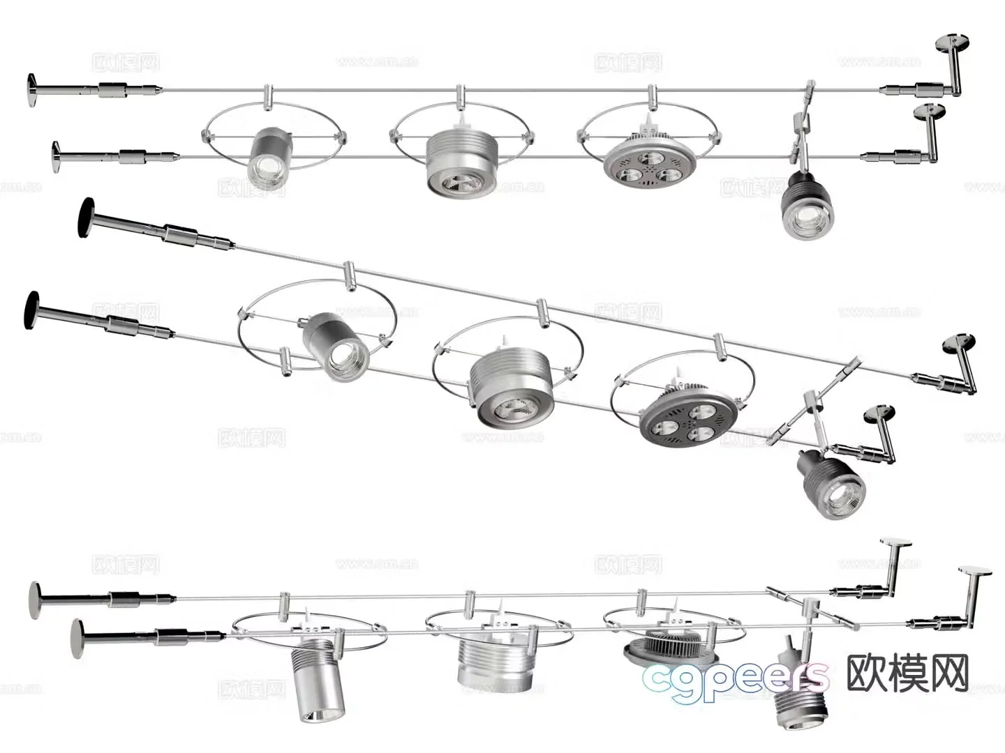 modern downlight wire lamp wire cable lamp 3d model