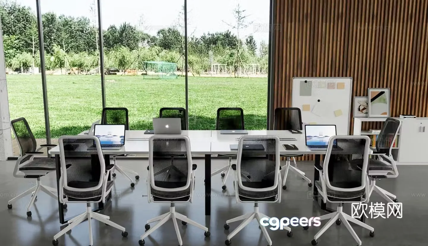 Modern conference table conference table ergonomic chair office chair 3d model