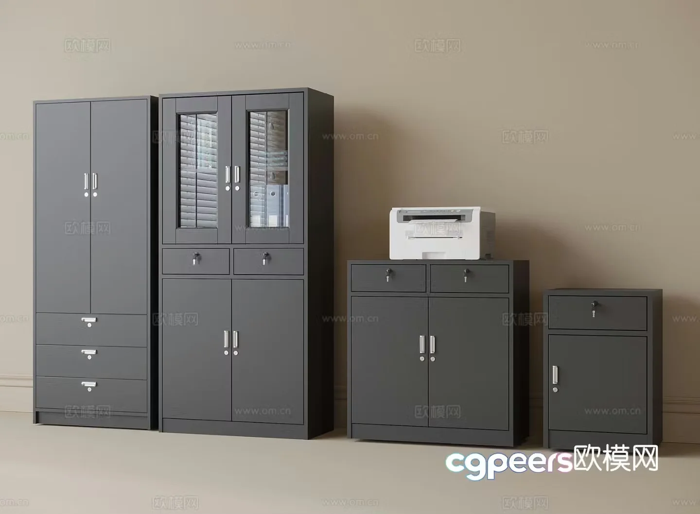 Modern filing cabinet iron cabinet filing cabinet 3d model