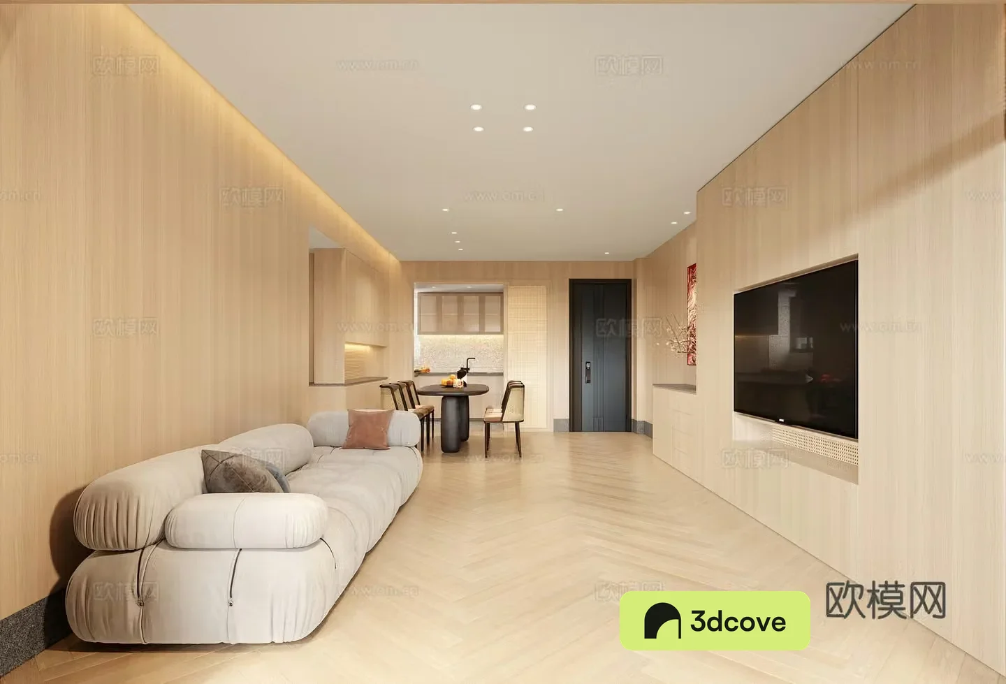 Modern living and dining room