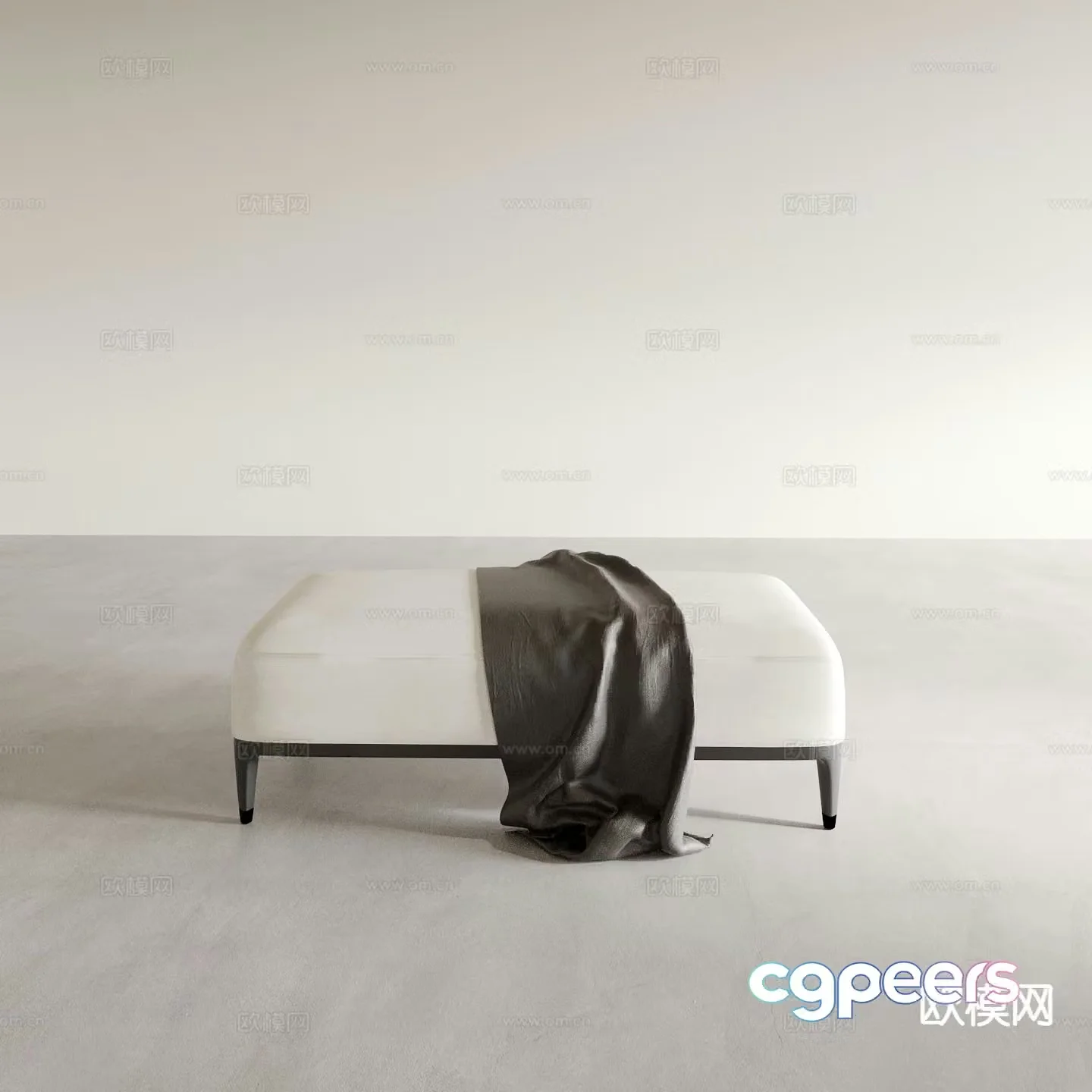 Sofa stool shoe changing stool imperial concubine couch bed footrest 3D model