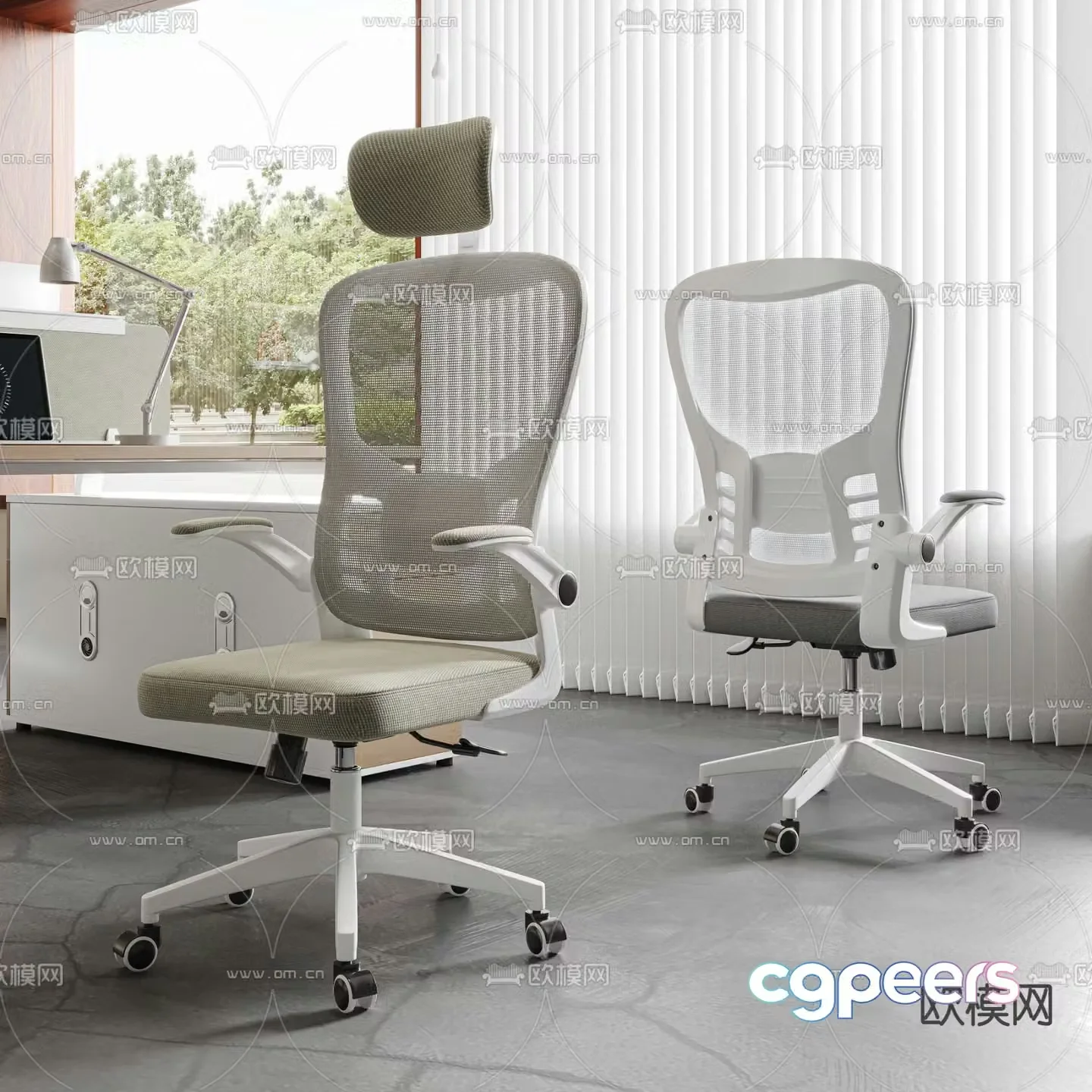 Mesh office chair shift chair staff chair 3D model