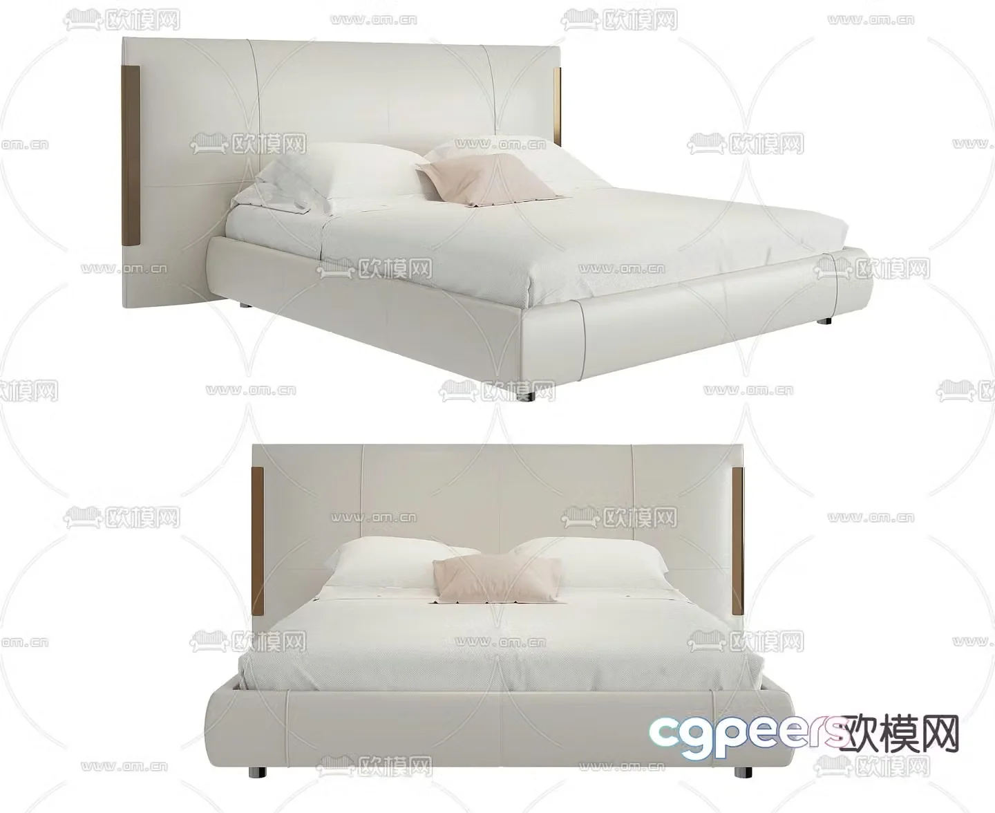 Modern double bed 3d model