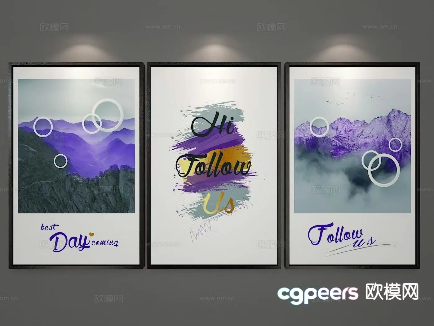 Modern simple hanging picture decorative wall chart 3D model