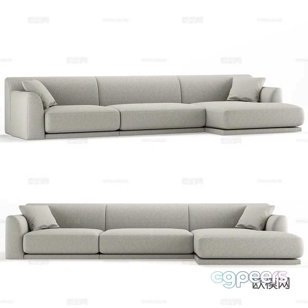 Three seater sofa upholstered sofa 3d model