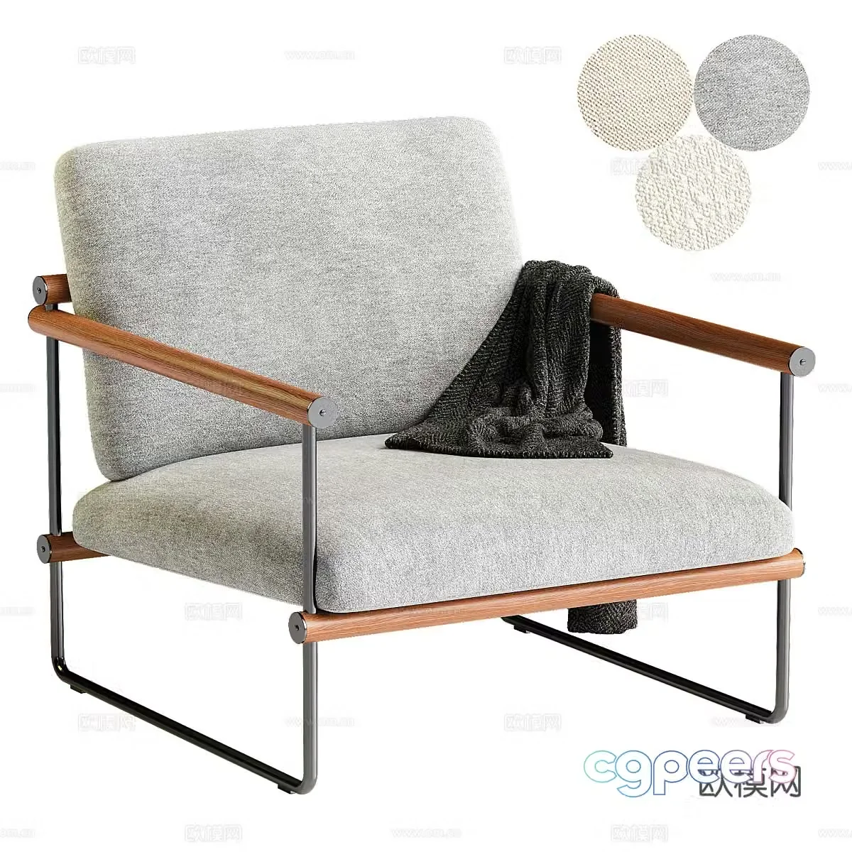 Modern minimalist cloth chair armchair 3d model