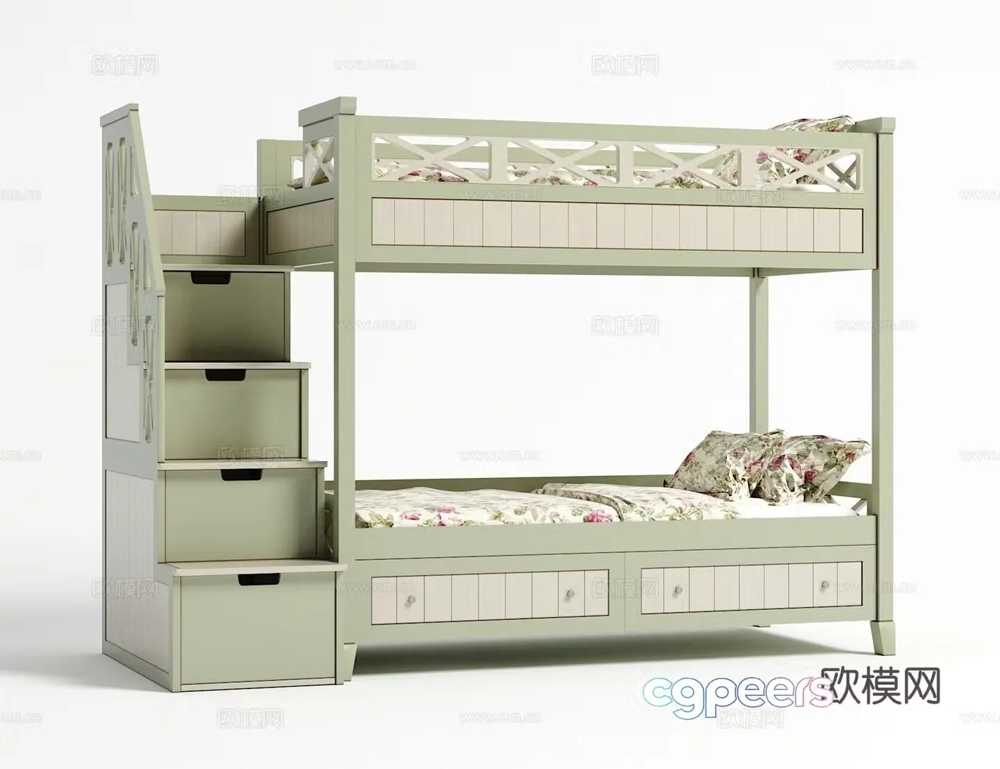 Modern bunk bed 3d model