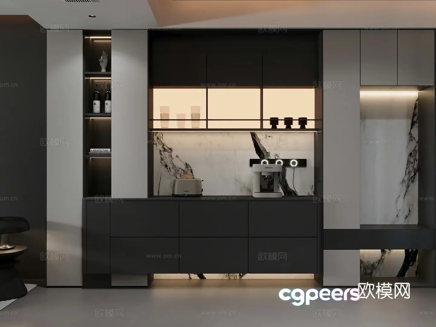 Modern wine cabinet 3d model
