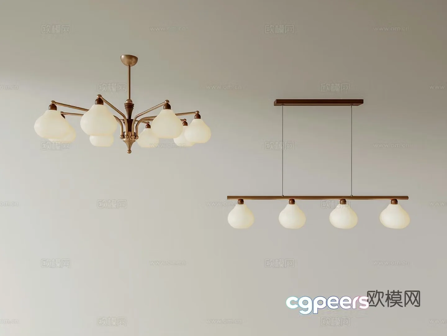 Middle-aged chandeliers retro chandeliers French chandeliers living and dining chandeliers combination multi-head chandeliers 3D model