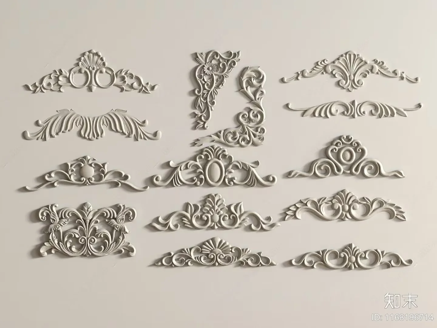 Ornate White Designs 3D Model – 13679 – VRAY Render