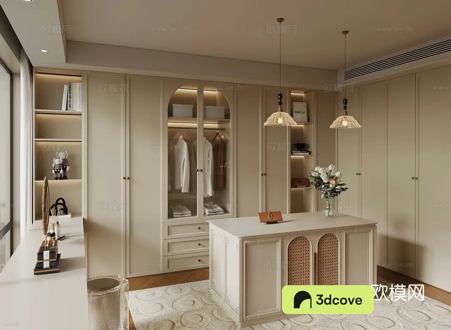 French cloakroom jewelry cabinet