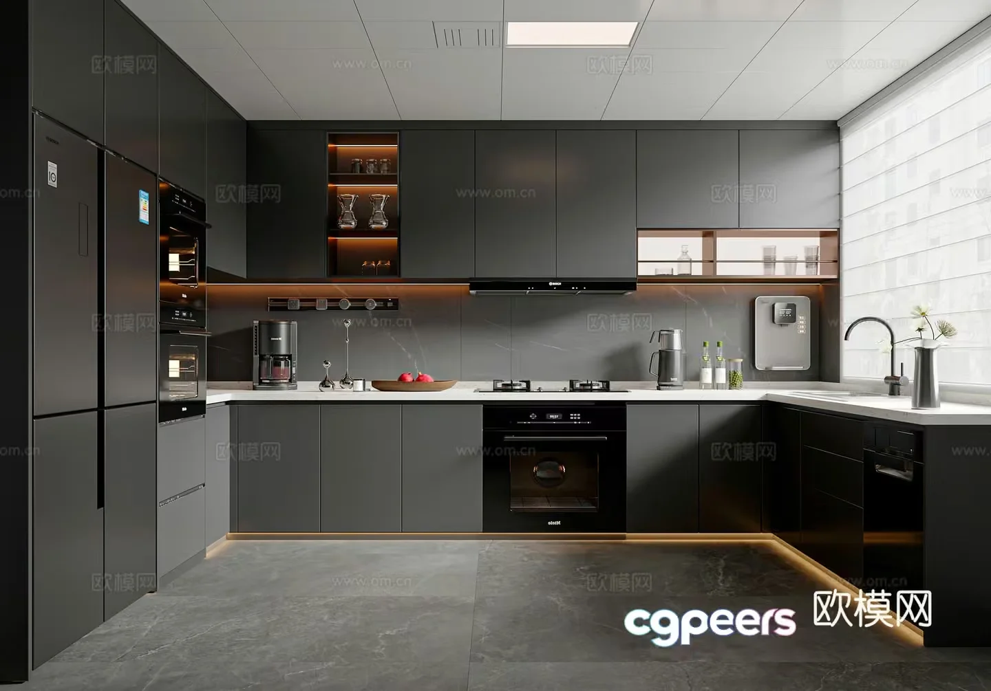Modern Kitchen Design 3D Model – 203 – VRAY Render