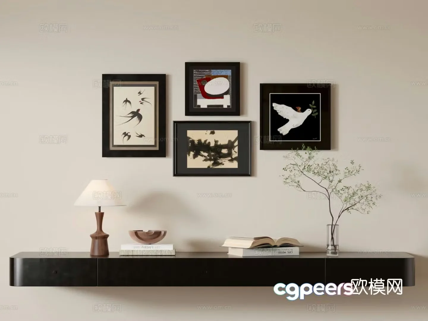 Medieval style decorative painting art painting hanging painting 3D model
