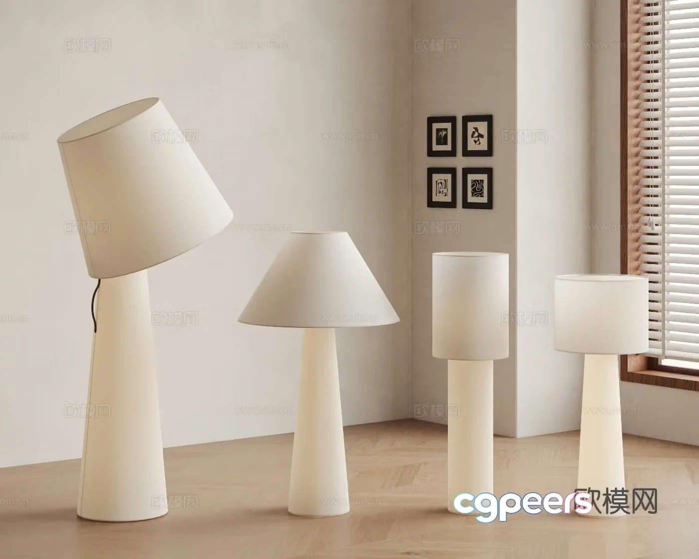 Modern floor lamp Fabric floor lamp Wasabi wind floor lamp Mushroom floor lamp 3D model