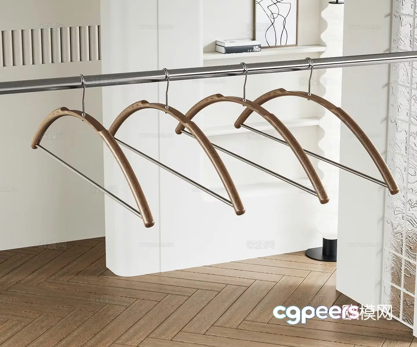 Modern clothes hanger rack clothes hanger 3d model