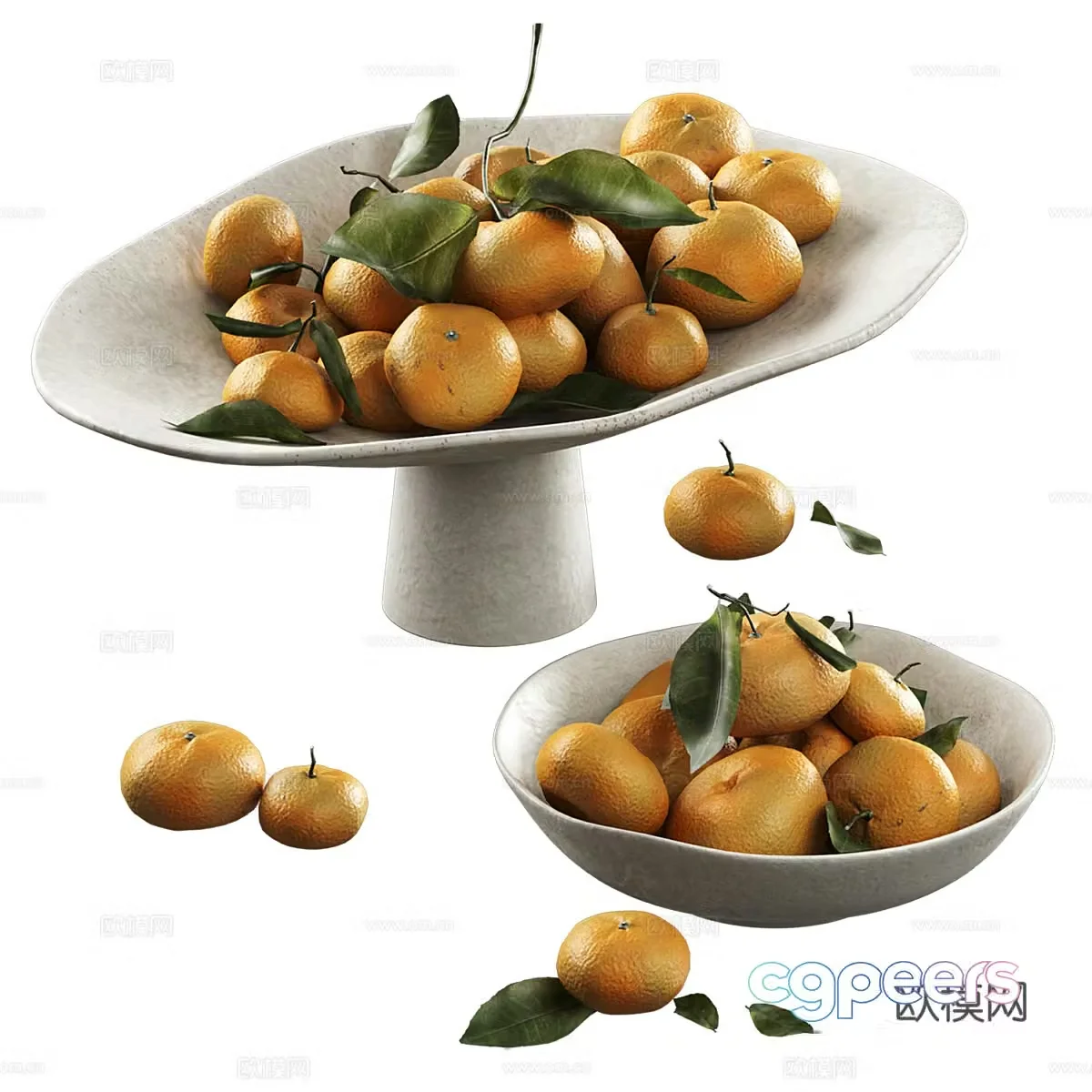 3D model of oranges in bowl